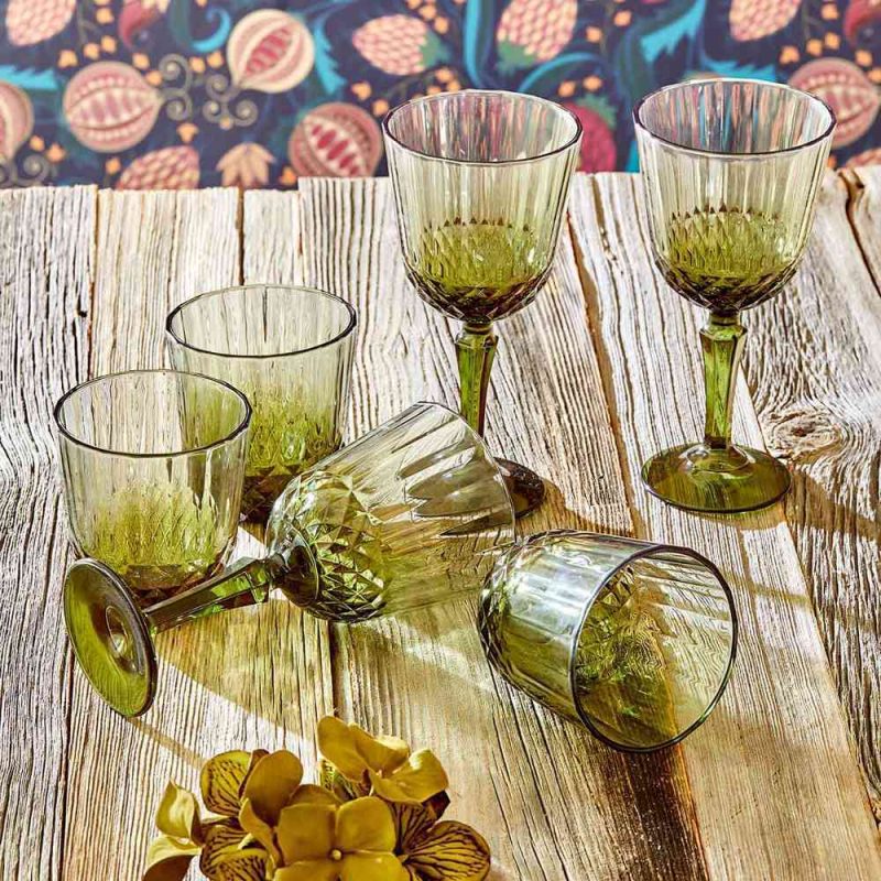 Colore Kesme Glass Set 12 Pieces Green - Image 3
