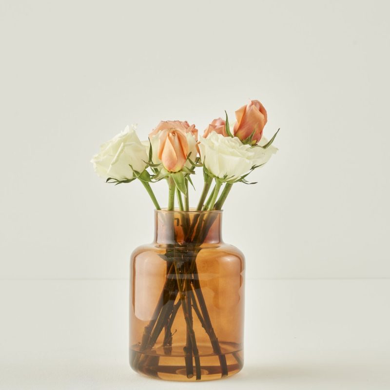 Lore Glass Vase Amber (14x14x20 cm)