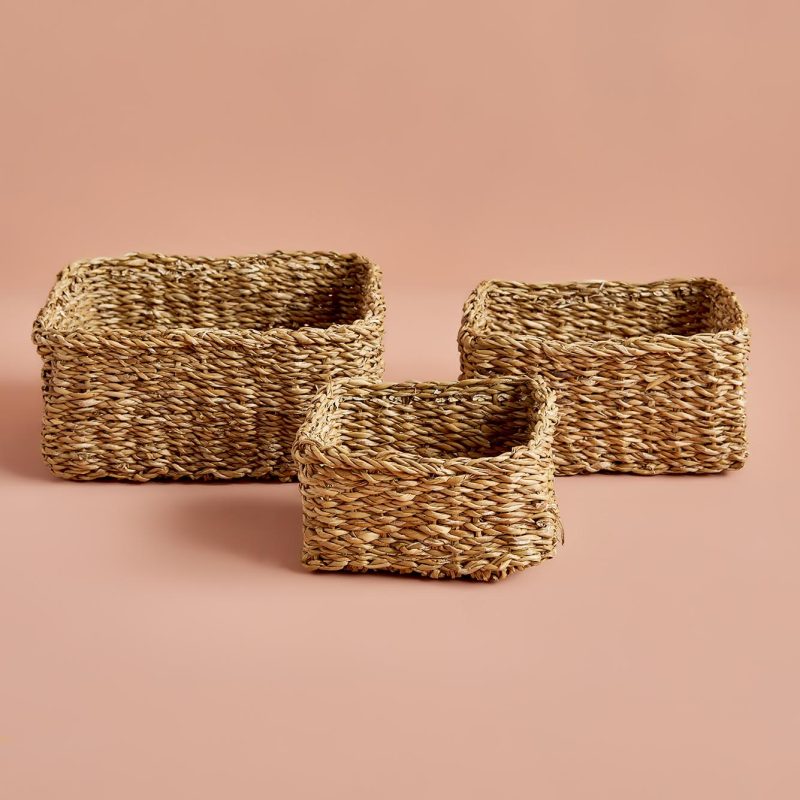 Kiara Wicker Square Basket (22x22x10 cm) - Image 3