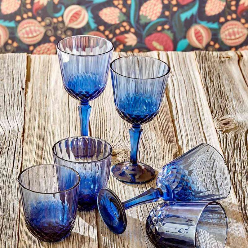 Colore Kesme Glass Set 24 Pieces Blue - Image 3