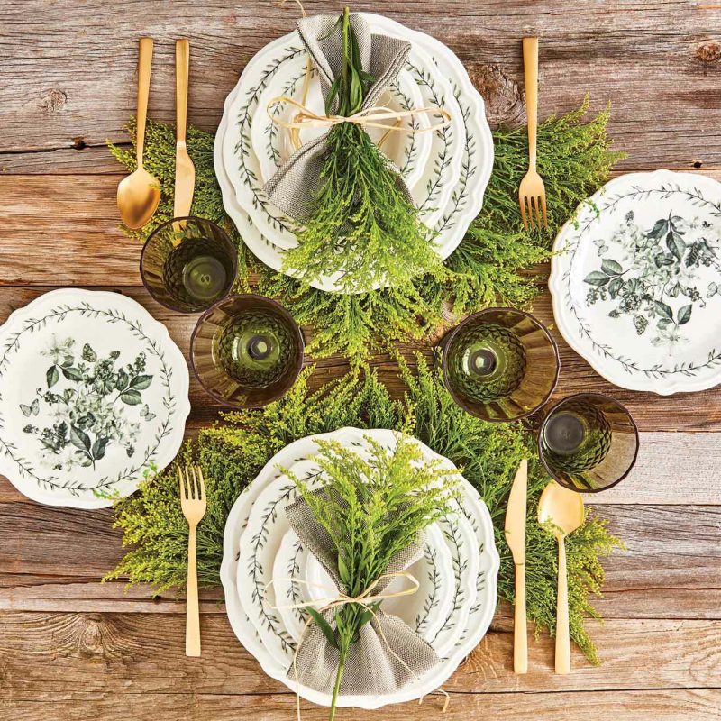 Isabella 36 Piece Table Set Green - Image 2