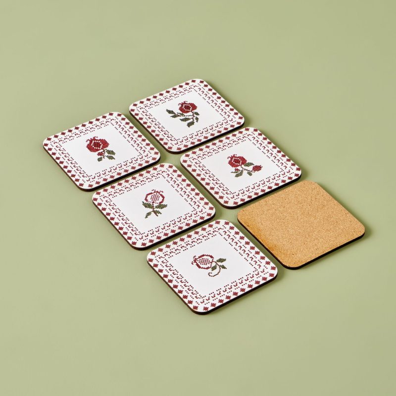 Jolly Coester Set of 6 Red (10x10 cm) - Image 2