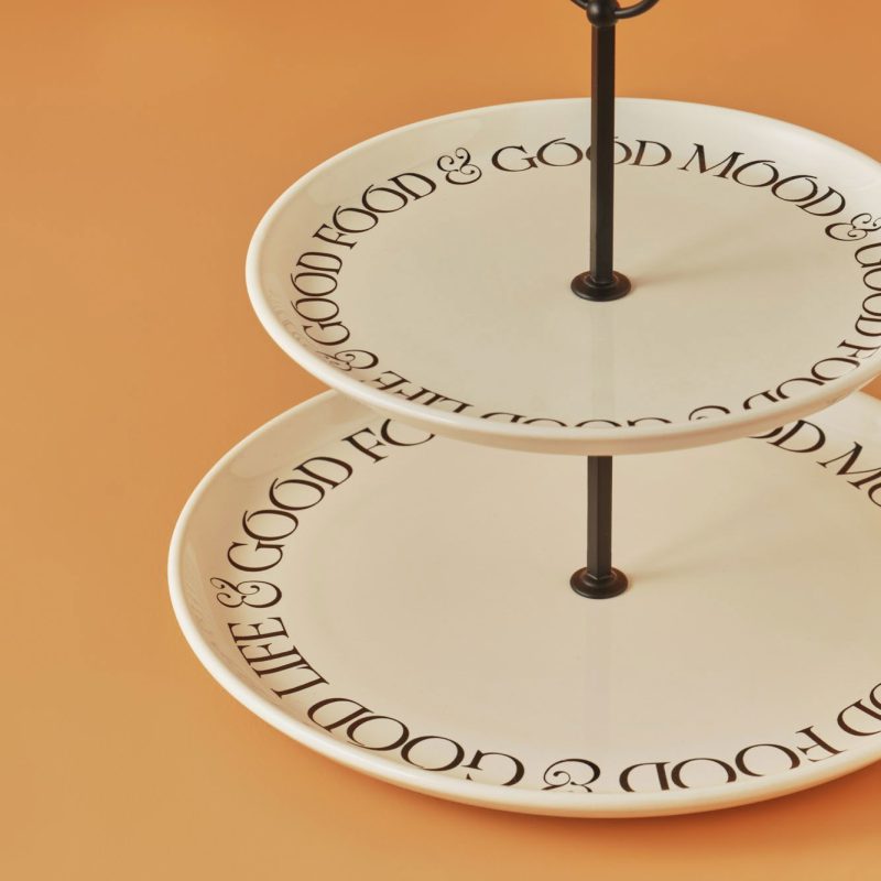 Motto Ceramic 2 Tier Cookie Bowl White (26x30 cm) - Image 2