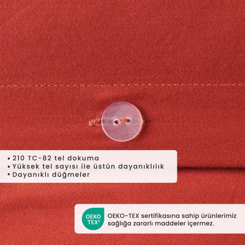 Supreme 100% Cotton Satin Single Duvet Cover Set Tile Color (160x220 cm) - Image 3