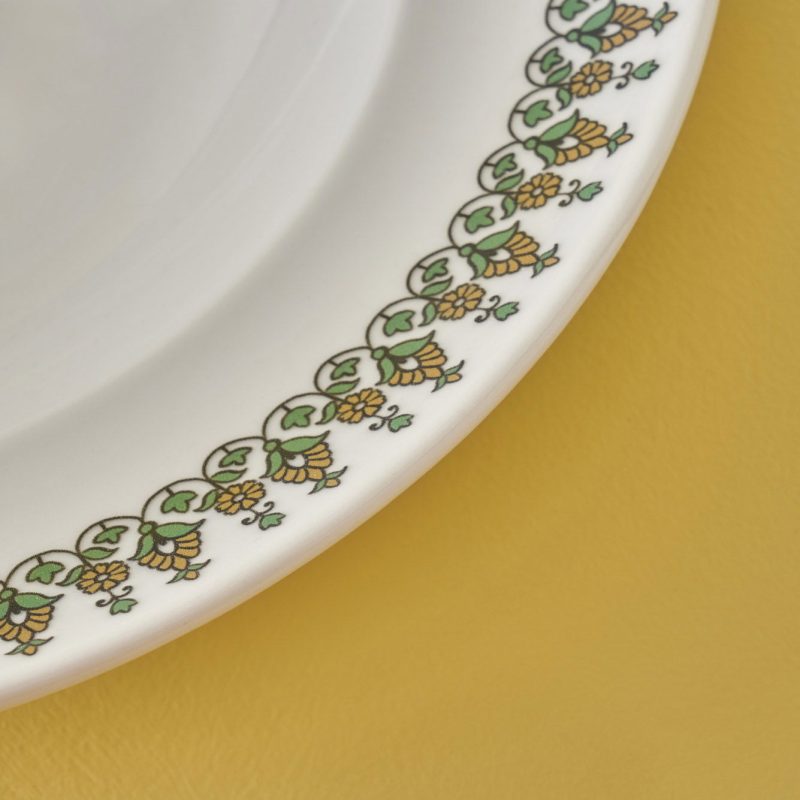 Indian Porcelain Pasta Plate Green (28 cm) - Image 2