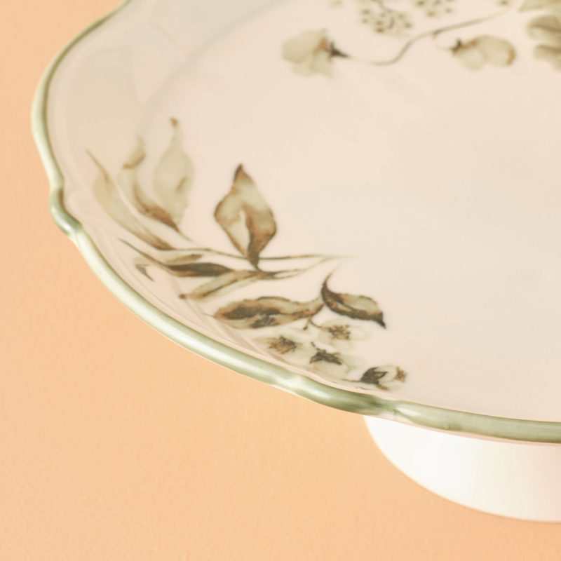 Julia Stoneware Cake Stand Green (32 cm) - Image 3