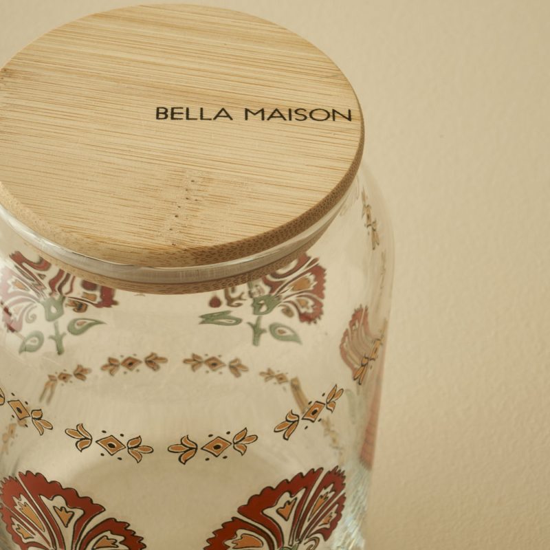 Indian Blossom Jar with Bamboo Lids Brick Red 970 cc - Image 2