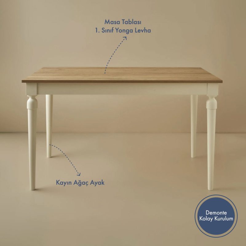 Oak Dinner Table - Image 4