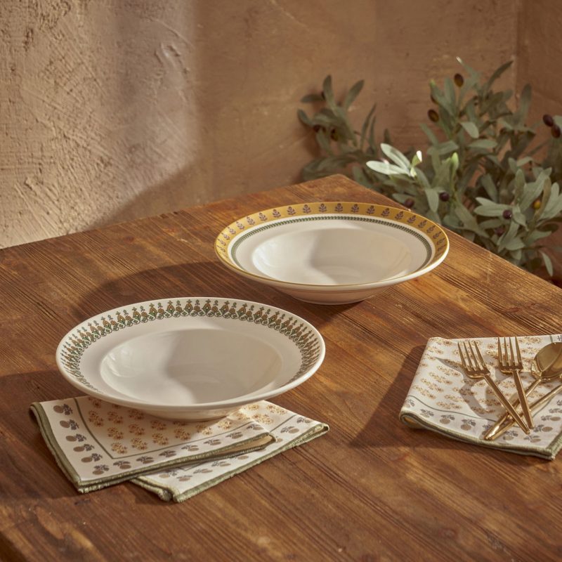 Indian Porcelain Pasta Plate Green (28 cm) - Image 3