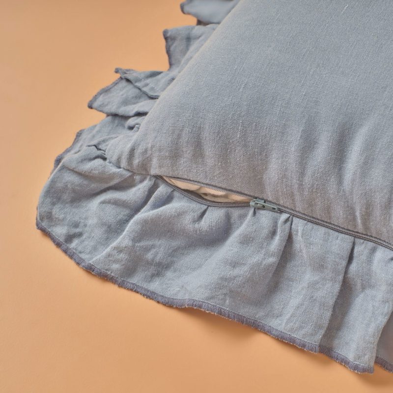 Lerma Frilly Cushion Cover Blue (35x50 cm) - Image 3