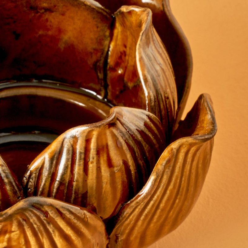 Lotus Candle Holder Brown - Image 3