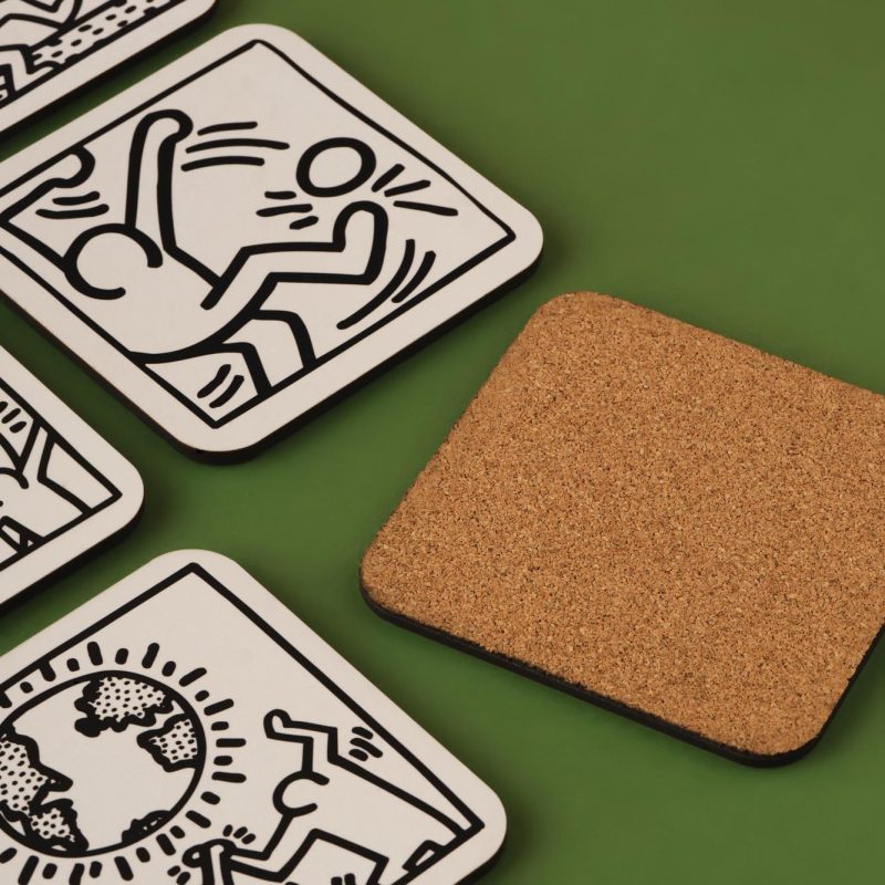Keith Haring Set of 6 Coasters Black (10x10 cm) - Image 2