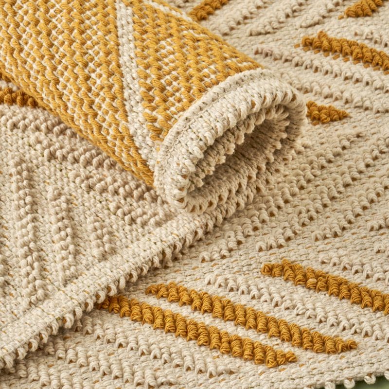 Sunshine Bath Mat Set Mustard Colour (50x100 cm + 40x60 cm) - Image 2