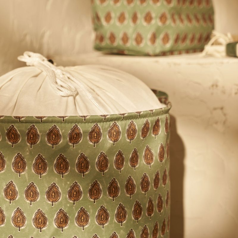 Indian 2-Piece Laundry Basket Set - Image 2