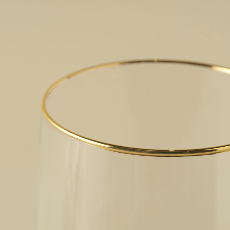 Premium Soft Drink Glass Set of 6 Gold (365 cc) - Image 2