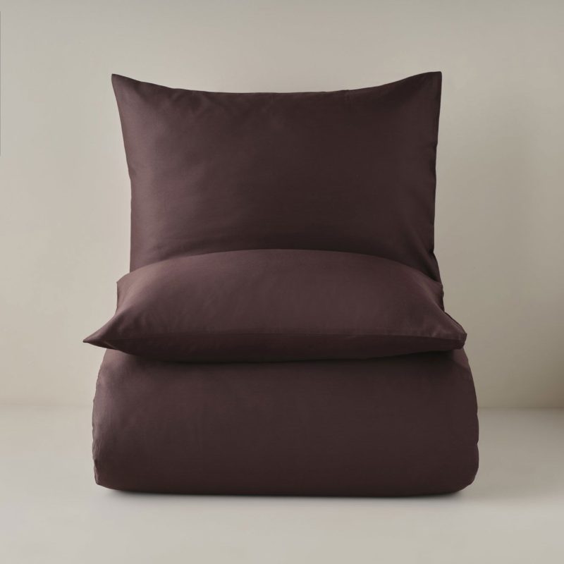 Supreme 100% Cotton Satin King Size Duvet Cover Set Brown (240x220 cm) - Image 4