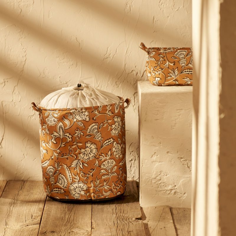 Indian 2-Piece Laundry Basket Set - Image 2