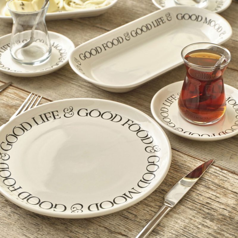 Motto Ceramic 26 Piece Breakfast Set for 6 Persons White - Image 2