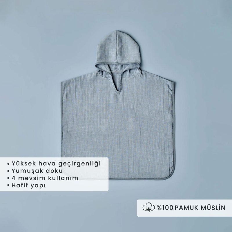 Marine Muslin Poncho - Image 2