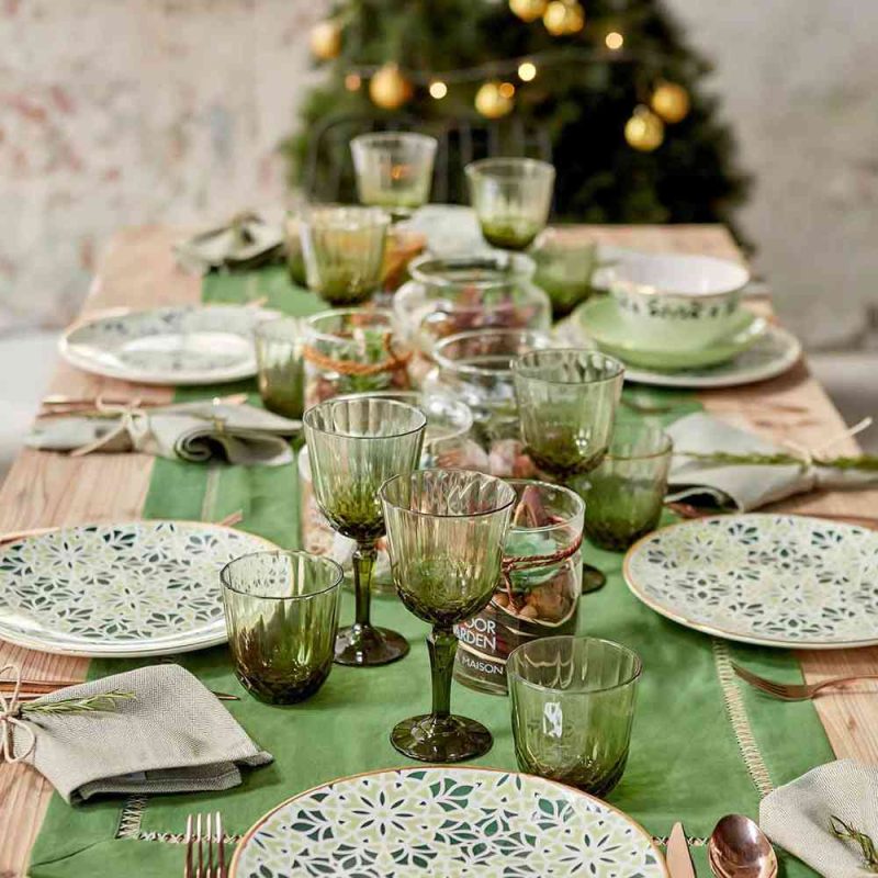 Colore Kesme Glass Set 24 Pieces Green - Image 2