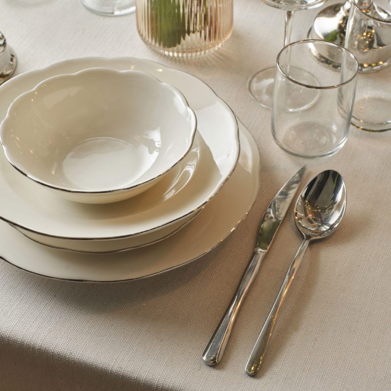 Clover 24 Pieces for 6 People Dinner Set Silver - Image 2