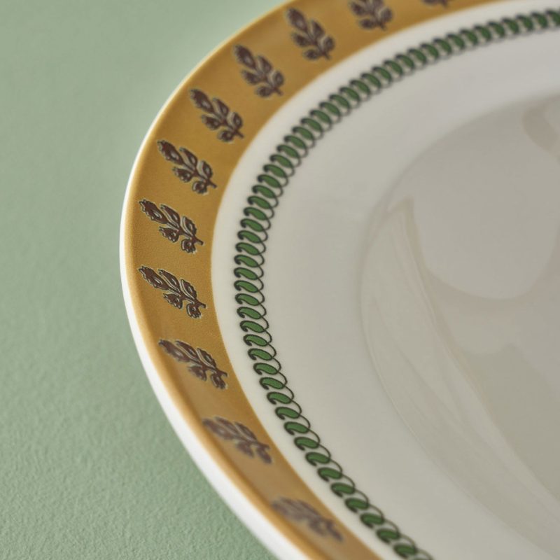 Indian Porcelain Pasta Plate Mustard (28 cm) - Image 2