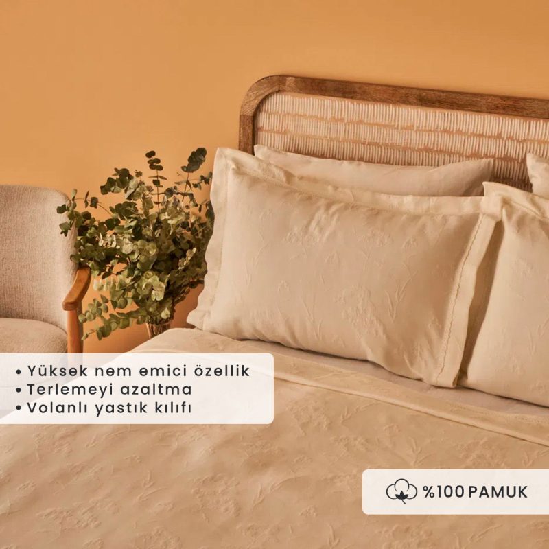 Lemoncello Bedspread Set Cream (240x260) - Image 2