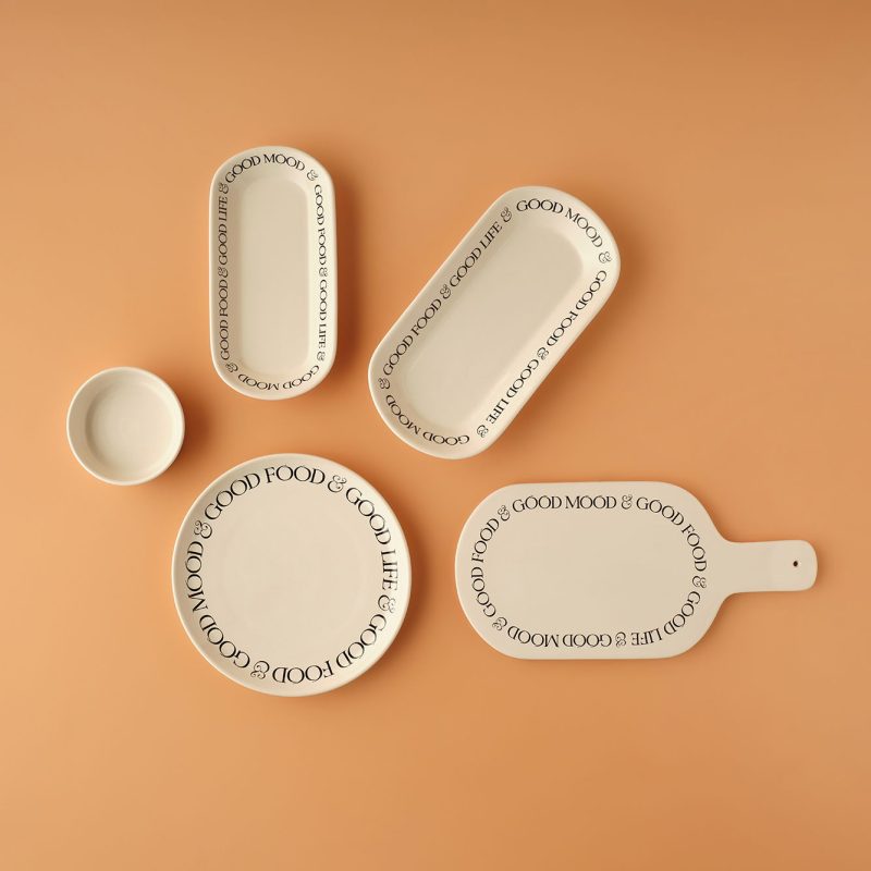 Motto Ceramic 26 Piece Breakfast Set for 6 Persons White - Image 3