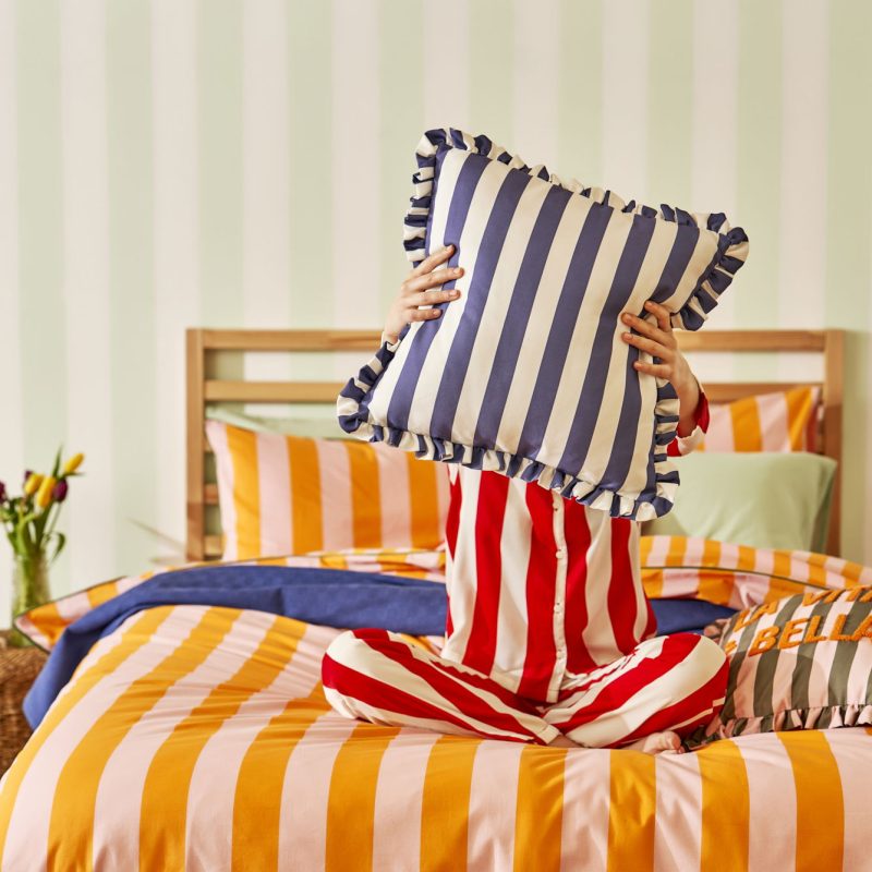 Line Cushion Cover Blue (43x43 cm) - Image 5