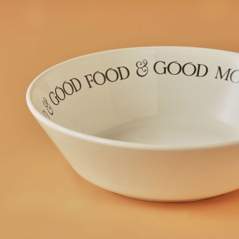 Motto Ceramic Salad Bowl White (24 cm) - Image 2