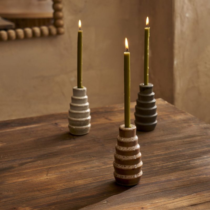 Wildy Candle Holder Beige - Image 2