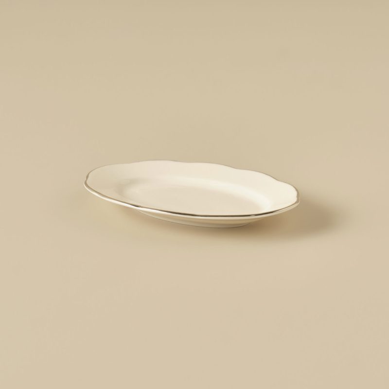 Clover Porcelain Serving Plate Silver (20 cm) - Image 2