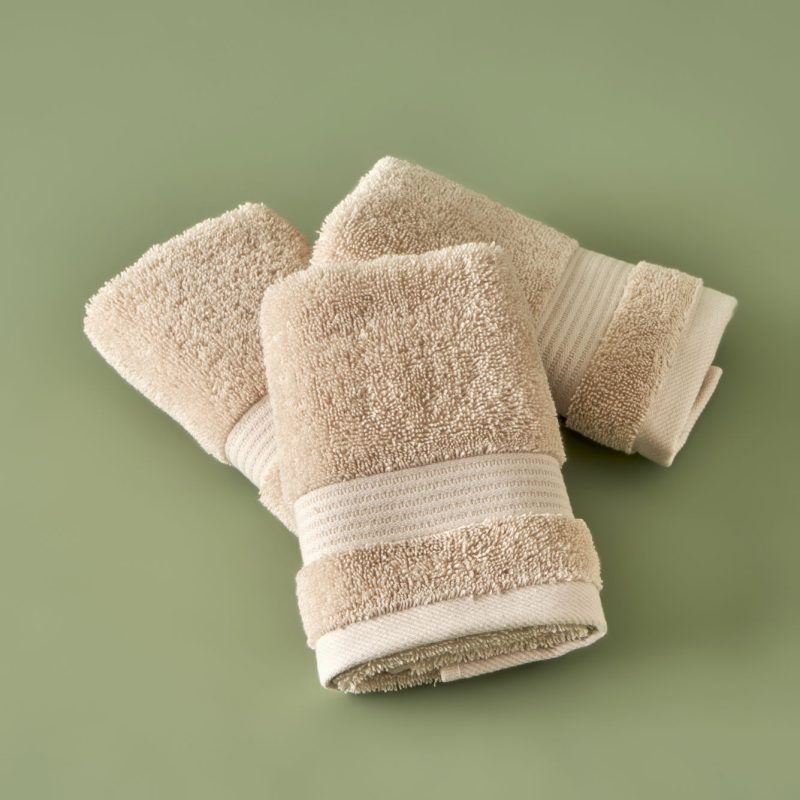 Premium Dorita 6 Piece Towel Set Beige - Image 2