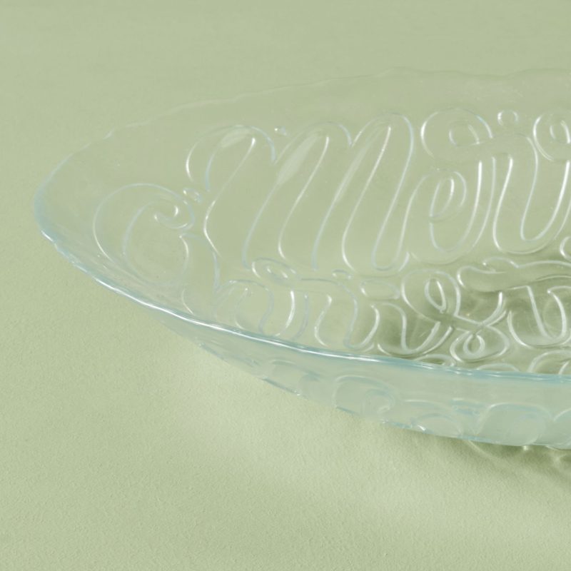 Merry Christmas Glass Serving Bowl 32 cm - Image 3