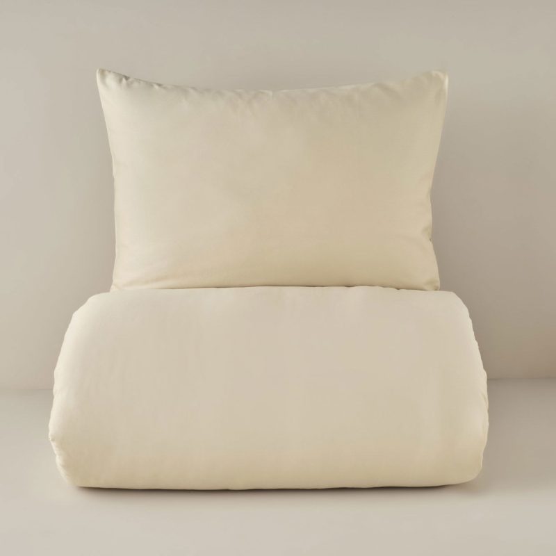 Supreme 100% Cotton Satin Single Duvet Cover Set Beige (160x220 cm) - Image 3