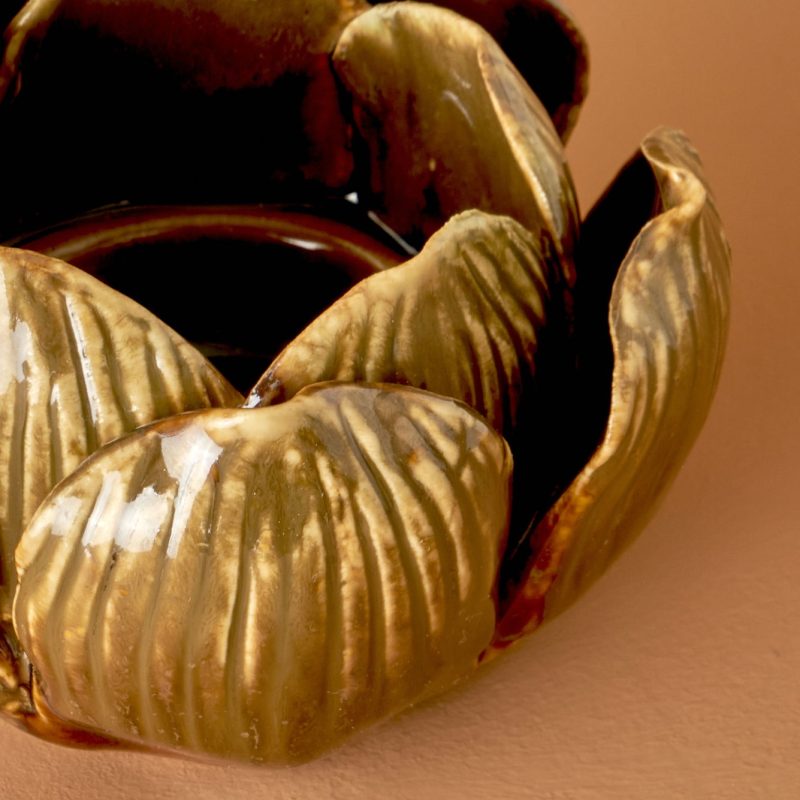 Lotus Candle Holder Light Brown - Image 3