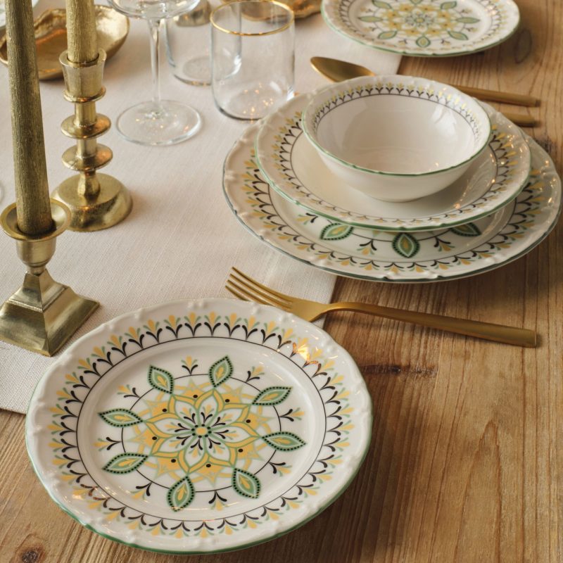 Mystic Porcelain 24 Pieces for 6 People Dinner Set Green - Image 3