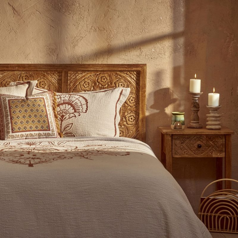 Indian Bloss Bedspread Set Cream (240x260) - Image 2