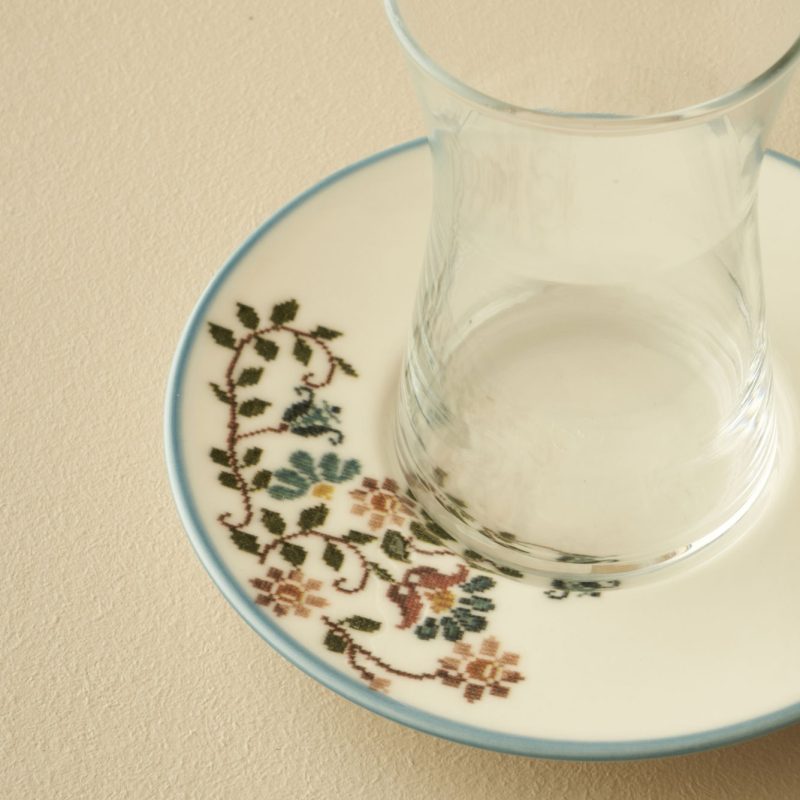 Vintage 6-Piece Tea Glass Set Blue (170 cc) - Image 2