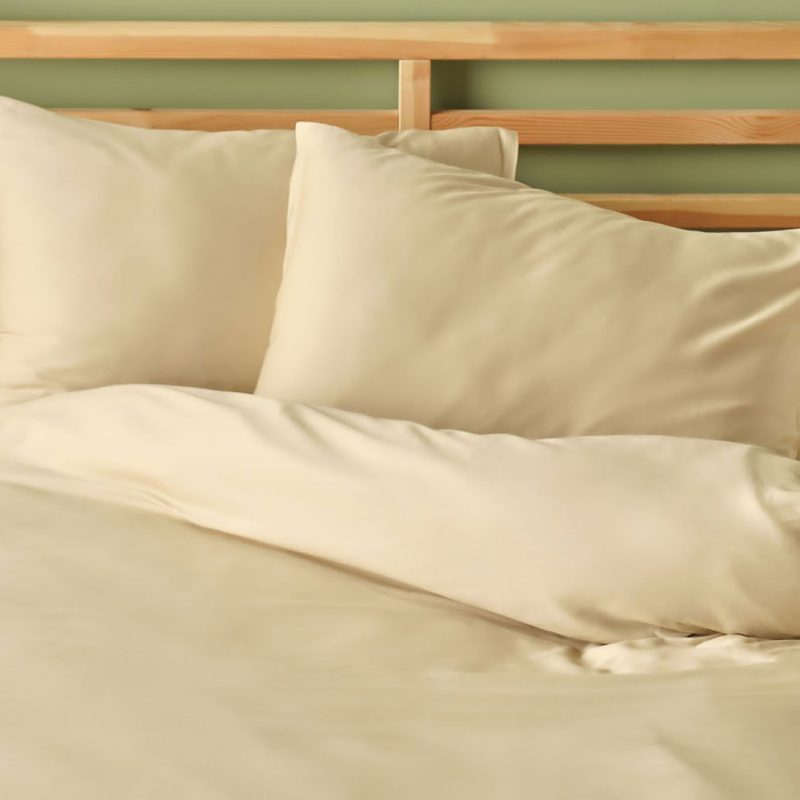 Supreme 100% Cotton Satin Single Duvet Cover Set Beige (160x220 cm) - Image 2
