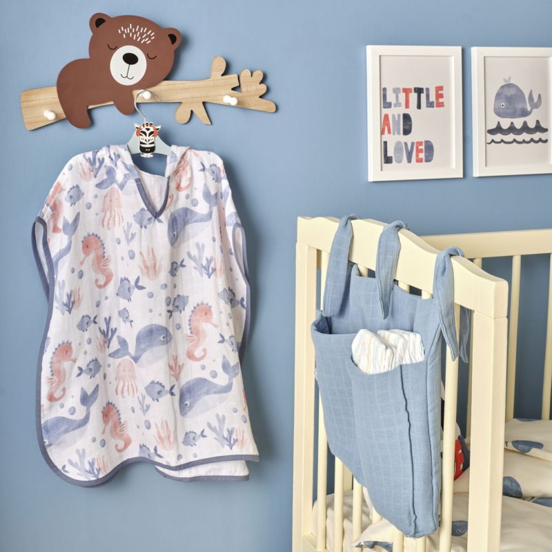 Marine Printed Muslin Poncho - Image 3