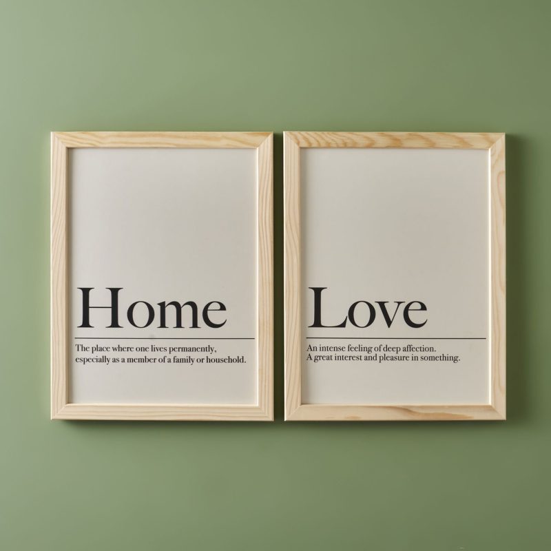 Home Love Framed Painting 30x40 cm Set of 2