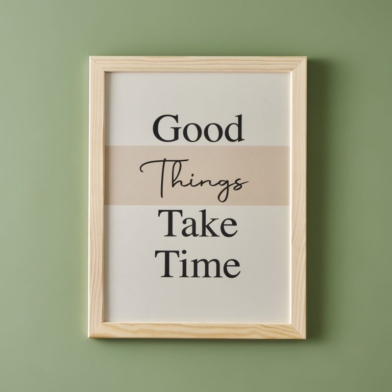 Good Things Take Time Framed Painting 21x30 cm Set of 2 - Image 3
