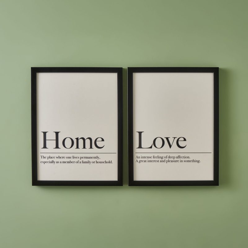 Home Love Framed Painting 30x40 cm Set of 2