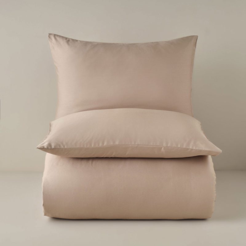 Supreme 100% Cotton Satin Double Duvet Cover Set Mink (200x220 cm) - Image 4