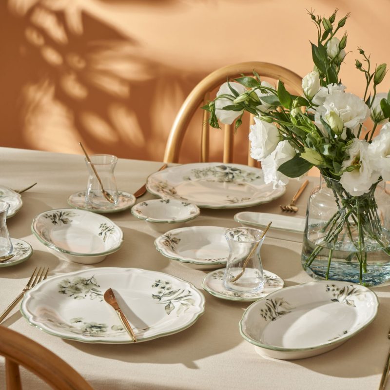 Julia Stoneware 26 Piece Breakfast Set Green - Image 2