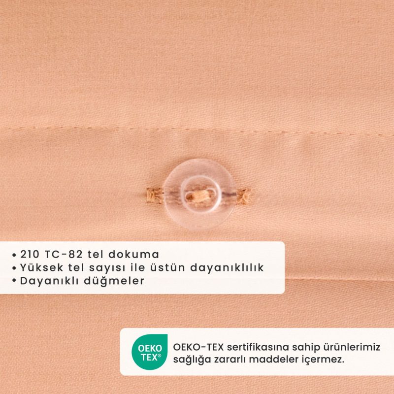 100% Cotton Supreme Satin Double Duvet Cover Set Salmon(200x220 cm) - Image 3