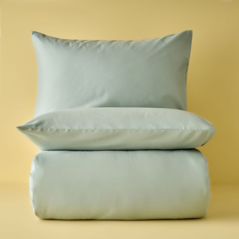 100% Cotton Satin Supreme Double Duvet Cover Set Green (200x220 cm) - Image 4