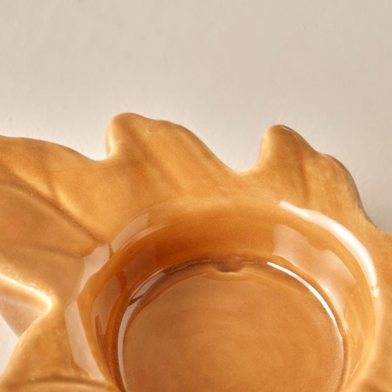 Leaf Candle Holder Yellow - Image 2