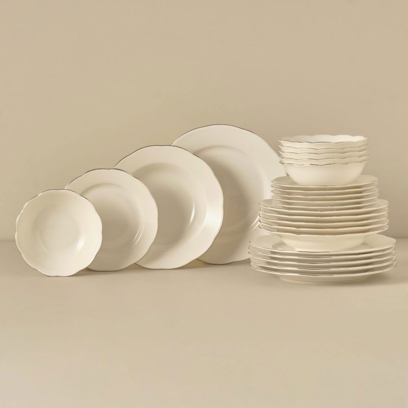 Clover 24 Pieces for 6 People Dinner Set Silver - Image 3